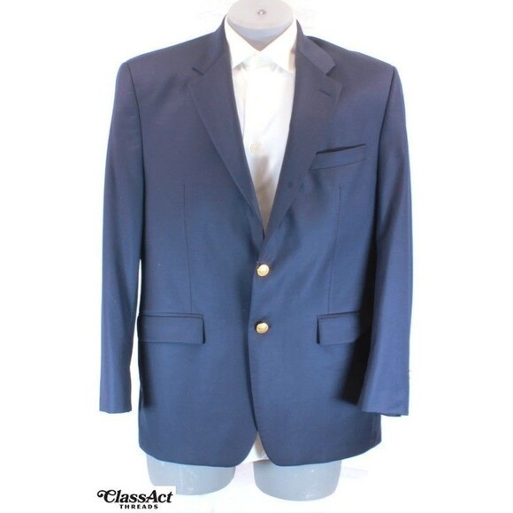 Lauren Ralph Lauren Pure New Wool Gold 2 Button Blazer Sport Coat Jacket 42R - Picture 11 of 11